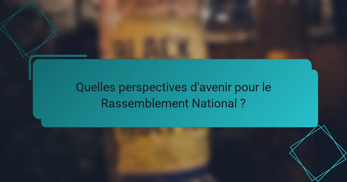 Quelles perspectives d'avenir pour le Rassemblement National ?